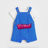 Tiny Name Big Style | Personalized Dungaree Set for Babies - COBALT BLUE - 0 - 5 Months Old (Chest 18")