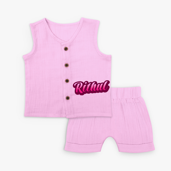 Tiny Name Big Style | Personalized Jabla Set for Babies - BABY PINK - 0 - 3 Months Old (Chest 9.8")