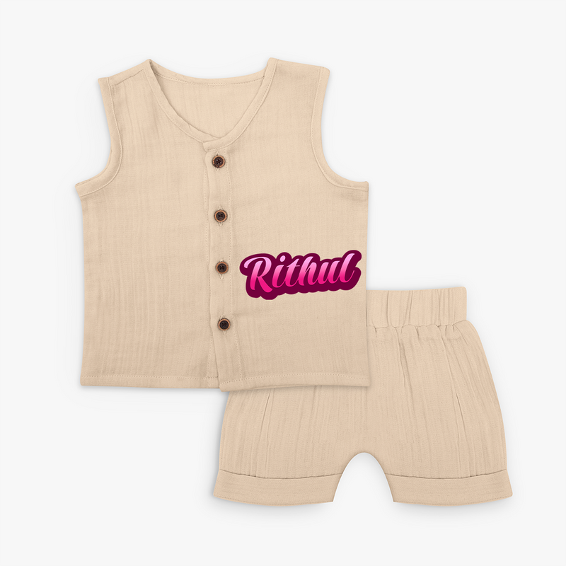 Name-Printed Jabla Outfits for Your Little Star - CREAM - 0 - 3 Months Old (Chest 9.8")