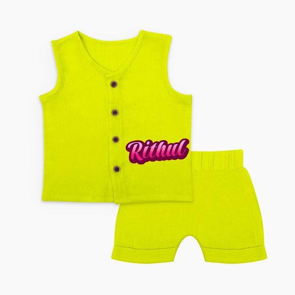 Tiny Name Big Style | Personalized Jabla Set for Babies - LIME GREEN - 0 - 3 Months Old (Chest 9.8")