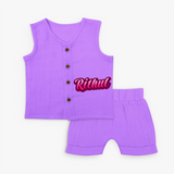 Name-Printed Jabla Outfits for Your Little Star - PURPLE - 0 - 3 Months Old (Chest 9.8")