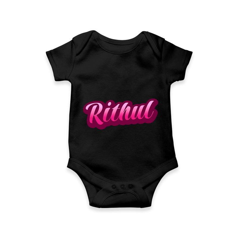 Name-Printed Romper Outfits for Your Little Star - BLACK - 0 - 3 Months Old (Chest 16")