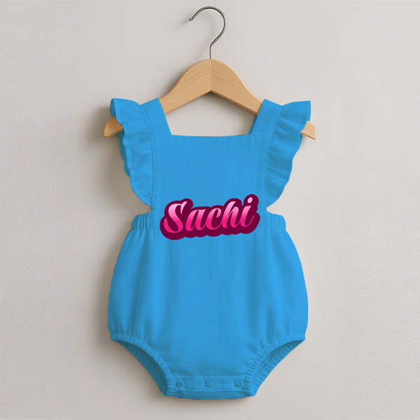 Tiny Name Big Style | Personalized Romper Frock for Babies - SKY BLUE - 0 - 3 Months Old (Chest 19")