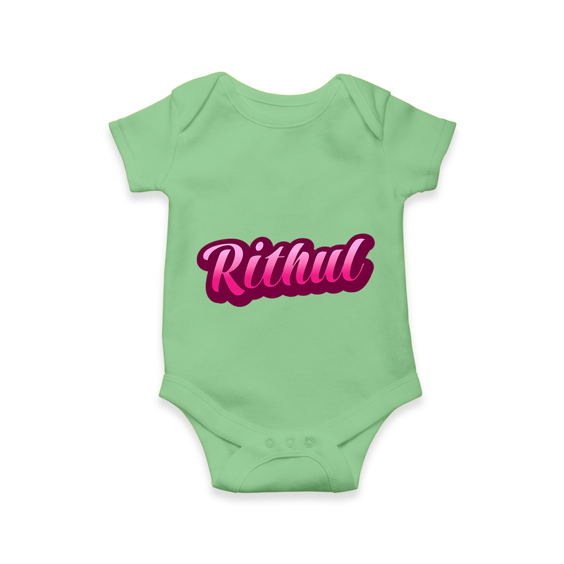 Name-Printed Romper Outfits for Your Little Star - GREEN - 0 - 3 Months Old (Chest 16")