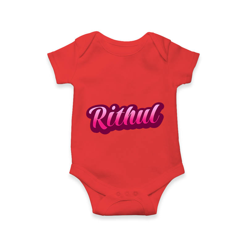 Name-Printed Romper Outfits for Your Little Star - RED - 0 - 3 Months Old (Chest 16")