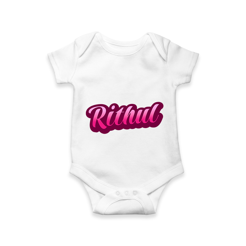 Name-Printed Romper Outfits for Your Little Star - WHITE - 0 - 3 Months Old (Chest 16")