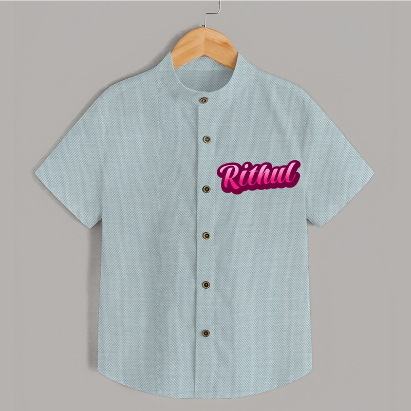 Tiny Name Big Style | Personalized Shirt for Babies - ARCTIC BLUE - 0 - 6 Months Old (Chest 23")