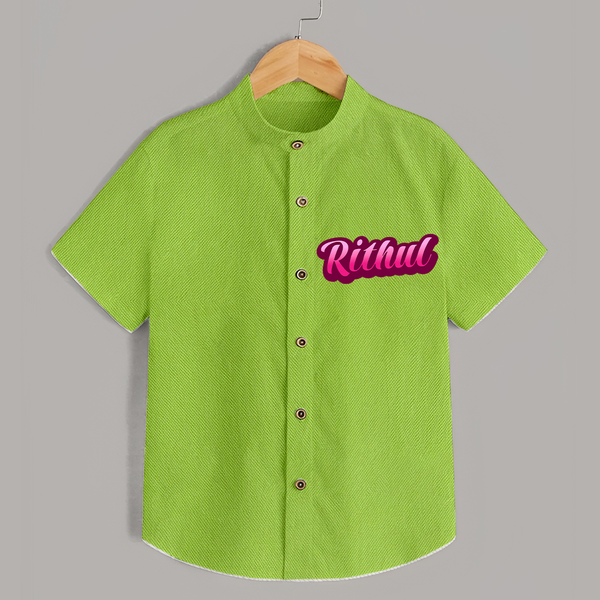 Tiny Name Big Style | Personalized Shirt for Babies - LIME GREEN - 0 - 6 Months Old (Chest 23")