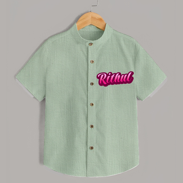 Tiny Name Big Style | Personalized Shirt for Babies - MINT GREEN - 0 - 6 Months Old (Chest 23")