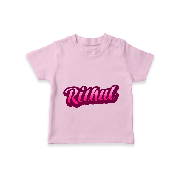Tiny Name Big Style | Personalized T-Shirt for Babies - BABY PINK - 0-5 Months Old (Chest 17")