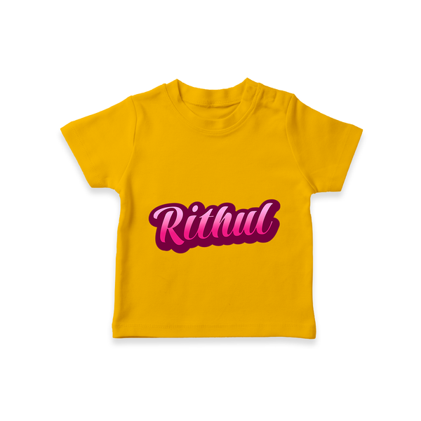 Tiny Name Big Style | Personalized T-Shirt for Babies - CHROME YELLOW - 0-5 Months Old (Chest 17")