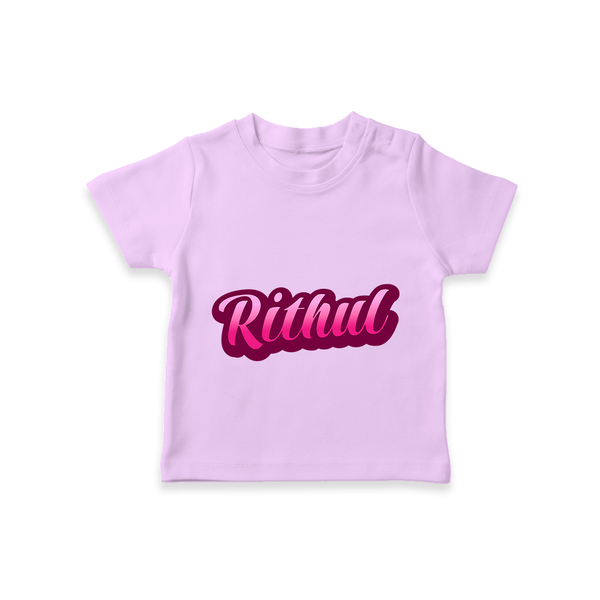 Tiny Name Big Style | Personalized T-Shirt for Babies - LILAC - 0-5 Months Old (Chest 17")