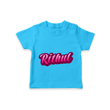 Tiny Name Big Style | Personalized T-Shirt for Babies - SKY BLUE - 0-5 Months Old (Chest 17")