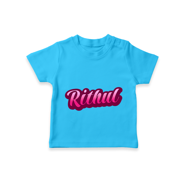 Tiny Name Big Style | Personalized T-Shirt for Babies - SKY BLUE - 0-5 Months Old (Chest 17")