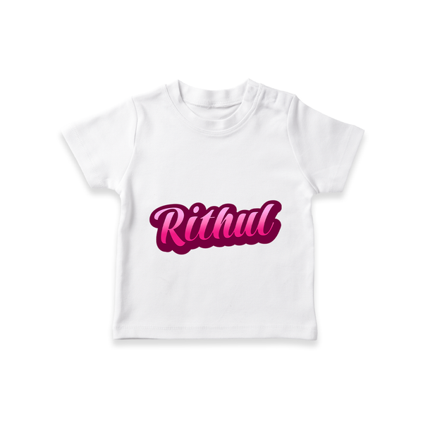 Tiny Name Big Style | Personalized T-Shirt for Babies - WHITE - 0-5 Months Old (Chest 17")