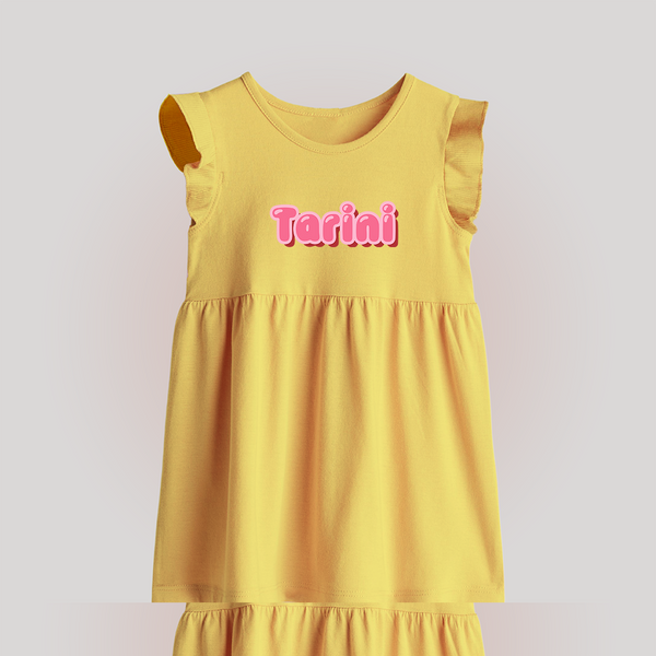 Little Legend Baby Frock | Featuring Your Baby's Name with Love - PASTEL YELLOW - 0 - 3 Months Old (Chest 17")