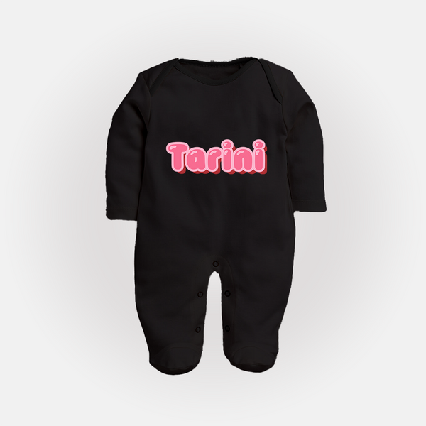 Little Legend Sleep Suit / Full Sleeve Bodysuit | Featuring Your Baby's Name with Love - BLACK - New Born (Chest 7.5")