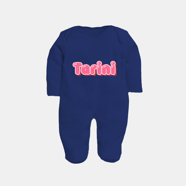Little Legend Sleep Suit / Full Sleeve Bodysuit | Featuring Your Baby's Name with Love - NAVY BLUE - New Born (Chest 7.5")