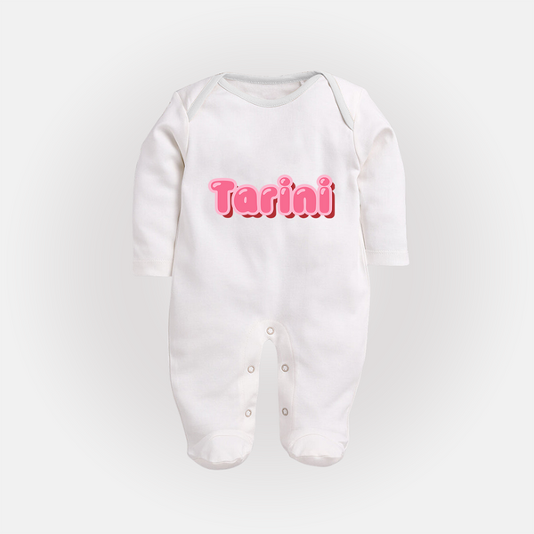 Little Legend Sleep Suit / Full Sleeve Bodysuit | Featuring Your Baby's Name with Love - WHITE - New Born (Chest 7.5")