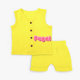 Delightful Custom Name Printed Jabla Sets for Babies - YELLOW - 0 - 3 Months Old (Chest 9.8")