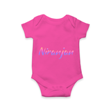 Baby's Name on Romper for a Unique Keepsake - HOT PINK - 0 - 3 Months Old (Chest 16")