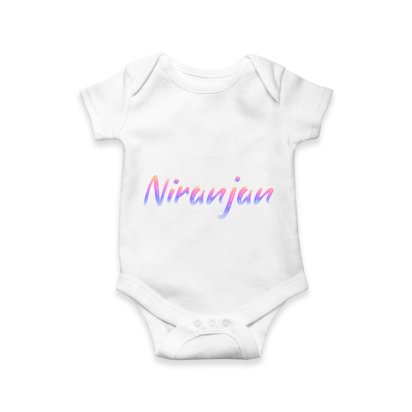 Baby's Name on Romper for a Unique Keepsake - WHITE - 0 - 3 Months Old (Chest 16")