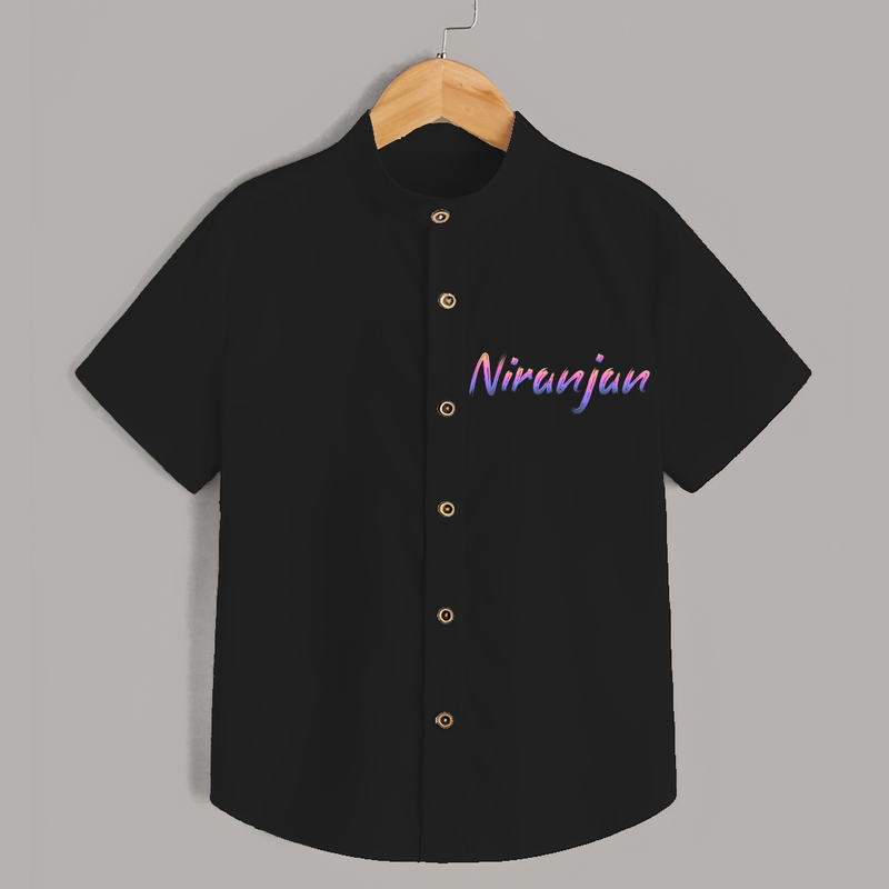 Personalized Name Shirt | Your Baby's Name in Every Stitch - BLACK - 0 - 6 Months Old (Chest 23")