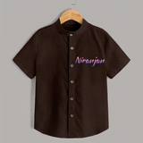 Personalized Name Shirt | Your Baby's Name in Every Stitch - CHOCOLATE BROWN - 0 - 6 Months Old (Chest 23")