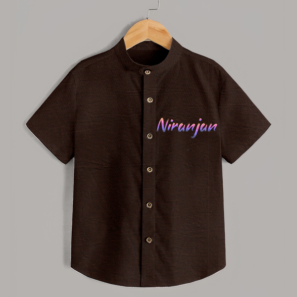 Personalized Name Shirt | Your Baby's Name in Every Stitch - CHOCOLATE BROWN - 0 - 6 Months Old (Chest 23")