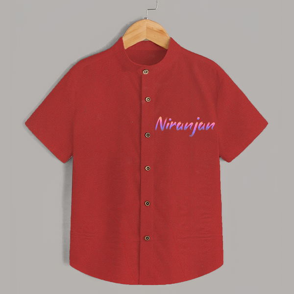 Personalized Name Shirt | Your Baby's Name in Every Stitch - RED - 0 - 6 Months Old (Chest 23")