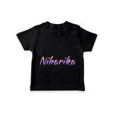 Personalized Name T-Shirt | Your Baby's Name in Every Stitch - BLACK - 0-5 Months Old (Chest 17")