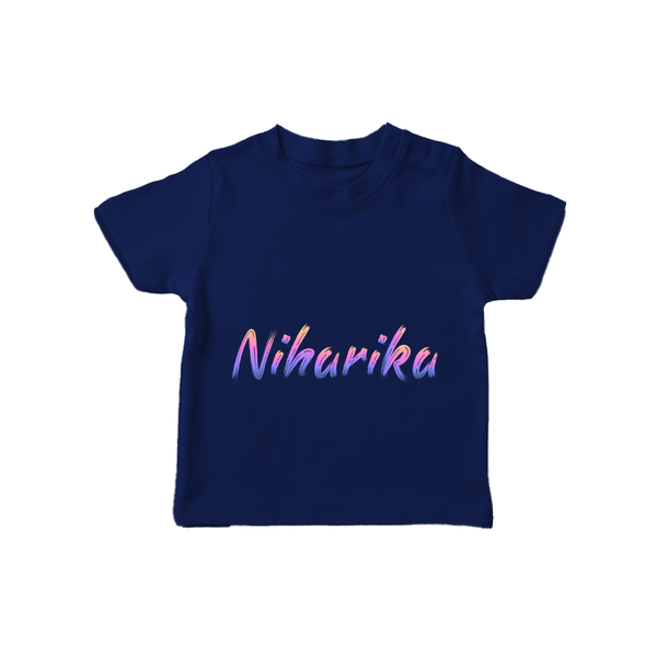 Personalized Name T-Shirt | Your Baby's Name in Every Stitch - NAVY BLUE - 0-5 Months Old (Chest 17")