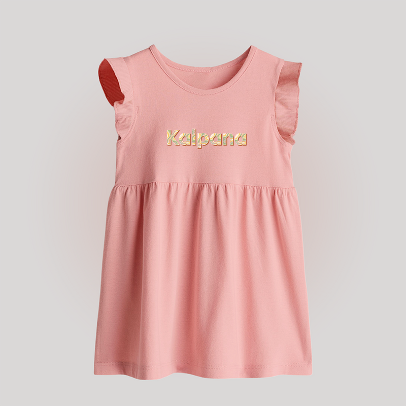 Cutest Baby Frock Ever | Personalized with Your Baby's Name - BABY PINK - 0 - 3 Months Old (Chest 17")