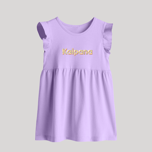 Cutest Baby Frock Ever | Personalized with Your Baby's Name - LILAC - 0 - 3 Months Old (Chest 17")