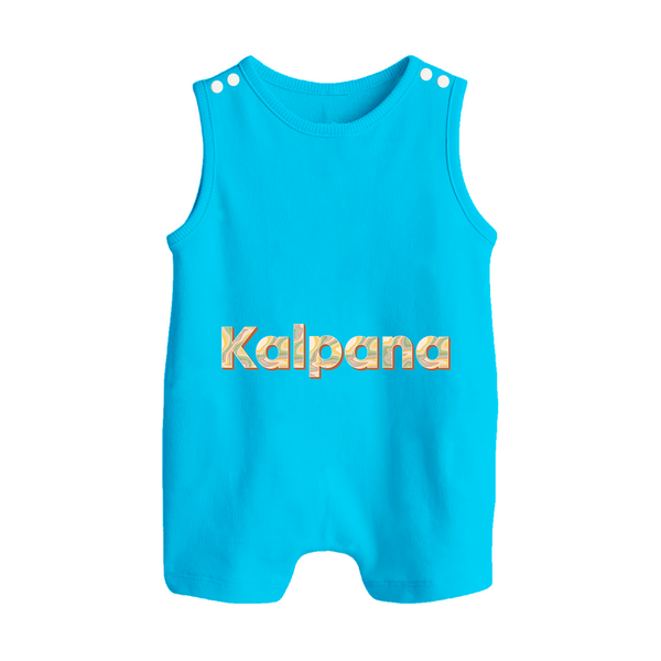 Cutest Romper Suit / Sleeveless Romper Ever | Personalized with Your Baby's Name - SKY BLUE - 0 - 5 Months Old (Chest 18")