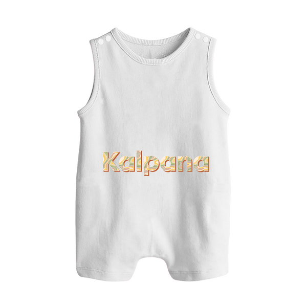 Cutest Romper Suit / Sleeveless Romper Ever | Personalized with Your Baby's Name - WHITE - 0 - 5 Months Old (Chest 18")
