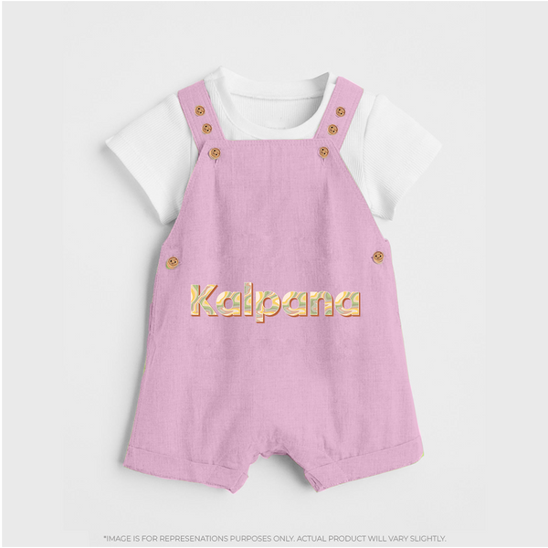 Cutest Dungaree Set Ever | Personalized with Your Baby's Name - BABY PINK - 0 - 5 Months Old (Chest 18")