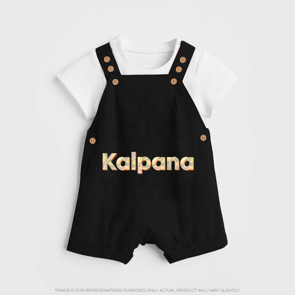 Cutest Dungaree Set Ever | Personalized with Your Baby's Name - BLACK - 0 - 5 Months Old (Chest 18")