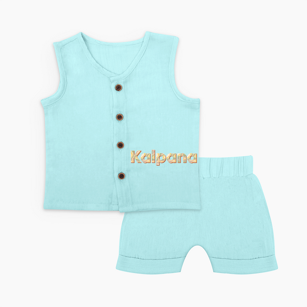 Cutest Jabla Set Ever | Personalized with Your Baby's Name - BABY BLUE - 0 - 3 Months Old (Chest 9.8")