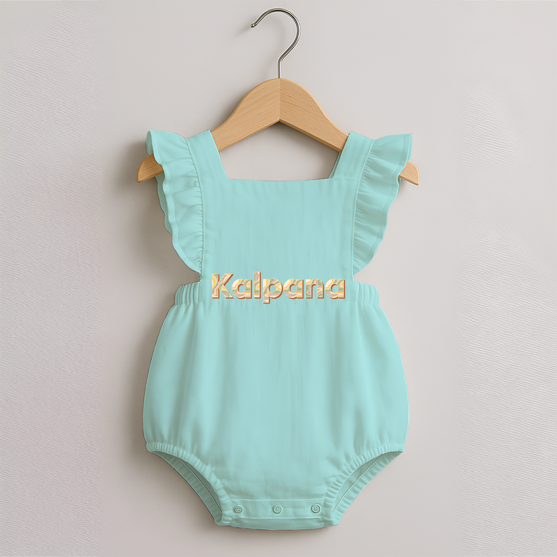 Cutest Romper Frock Ever | Personalized with Your Baby's Name - MINT GREEN - 0 - 3 Months Old (Chest 19")