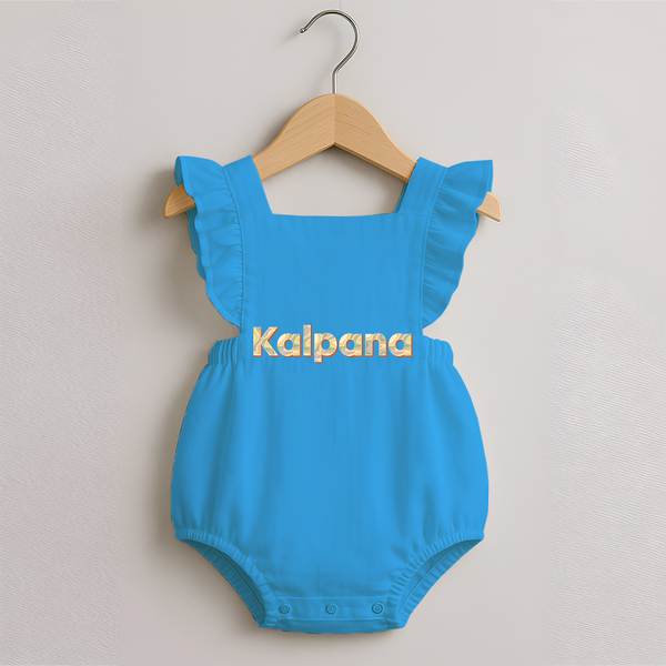 Cutest Romper Frock Ever | Personalized with Your Baby's Name - SKY BLUE - 0 - 3 Months Old (Chest 19")