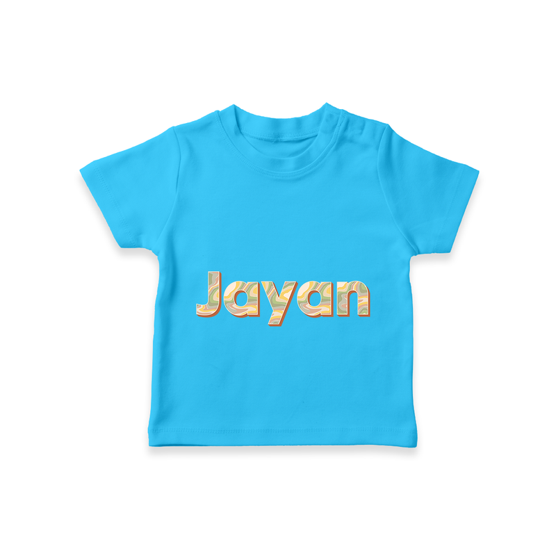 Custom Baby Name T-Shirt for Special Moments - SKY BLUE - 0-5 Months Old (Chest 17")