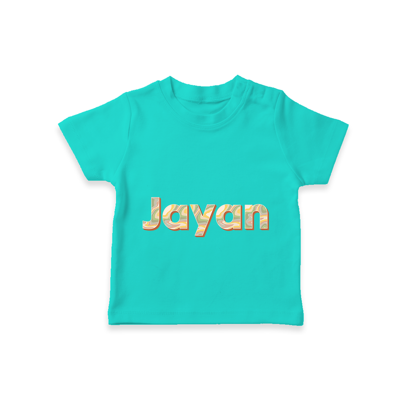 Custom Baby Name T-Shirt for Special Moments - TEAL - 0-5 Months Old (Chest 17")