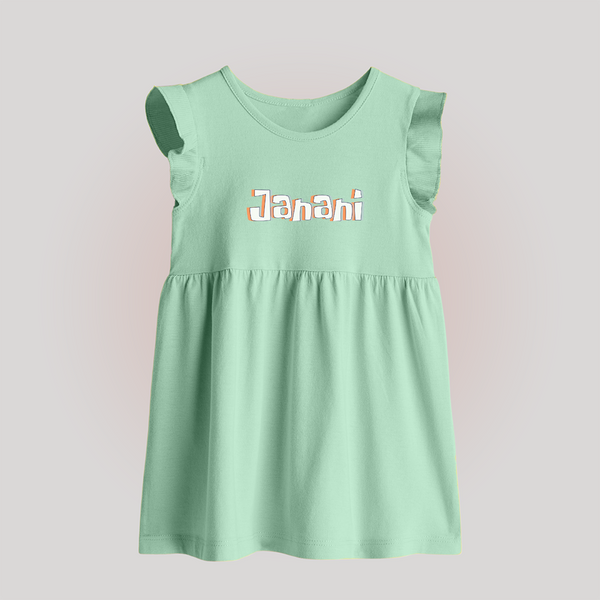 Custom Name Baby Frock | Make It Personal and Adorable - MINT GREEN - 0 - 3 Months Old (Chest 17")