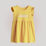 Custom Name Baby Frock | Make It Personal and Adorable - PASTEL YELLOW - 0 - 3 Months Old (Chest 17")