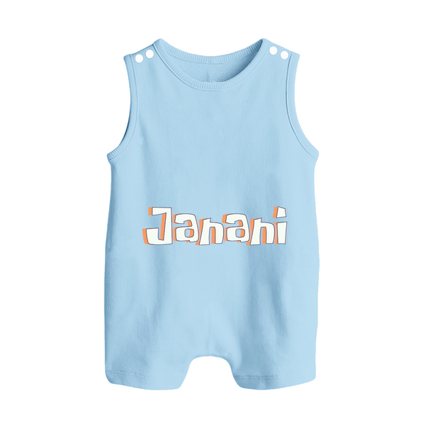 Custom Name Romper Suit / Sleeveless Romper | Make It Personal and Adorable - BABY BLUE - 0 - 5 Months Old (Chest 18")