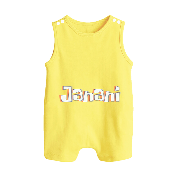 Custom Name Romper Suit / Sleeveless Romper | Make It Personal and Adorable - PASTEL YELLOW - 0 - 5 Months Old (Chest 18")