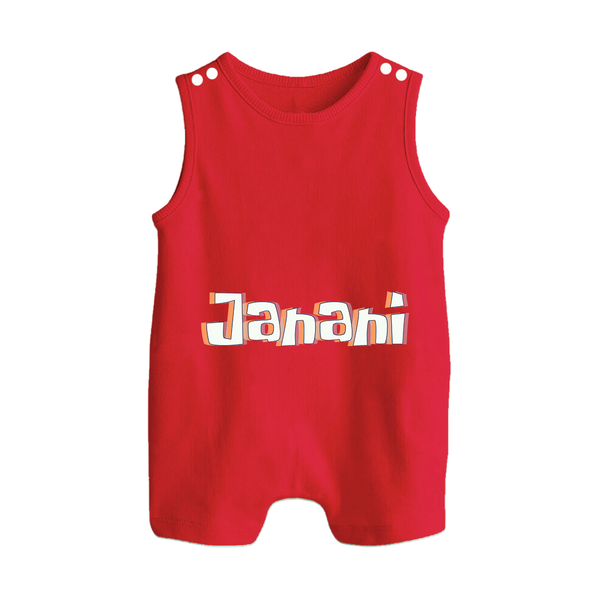 Custom Name Romper Suit / Sleeveless Romper | Make It Personal and Adorable - RED - 0 - 5 Months Old (Chest 18")