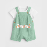 Custom Name Dungaree Set | Make It Personal and Adorable - MINT GREEN - 0 - 5 Months Old (Chest 18")