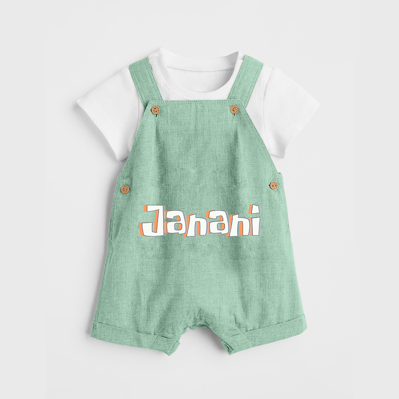 Custom Name Dungaree Set | Make It Personal and Adorable - MINT GREEN - 0 - 5 Months Old (Chest 18")